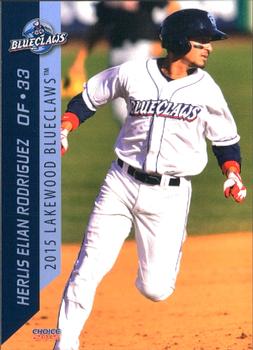 2015 Choice Lakewood BlueClaws #19 Herlis Rodriguez Front