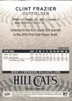 2015 Choice Lynchburg Hillcats #9 Clint Frazier Back