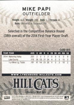 2015 Choice Lynchburg Hillcats #15 Mike Papi Back