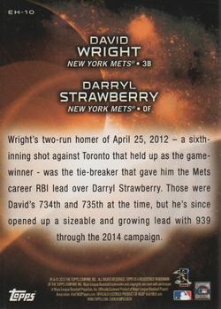 2015 Topps Eclipsing History Baseball Card #EH-10 Darryl Strawberry/David Wright 