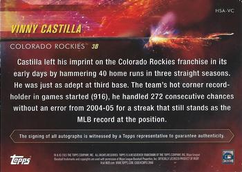 2015 Topps - Hot Streak Autographs #HSA-VC Vinny Castilla Back