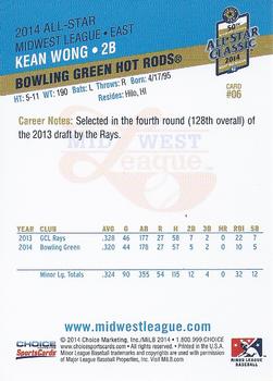 2014 Choice Midwest League All-Star #06 Kean Wong Back