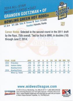 2014 Choice Midwest League All-Star #07 Granden Goetzman Back