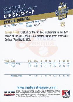 2014 Choice Midwest League All-Star #55 Chris Perry Back