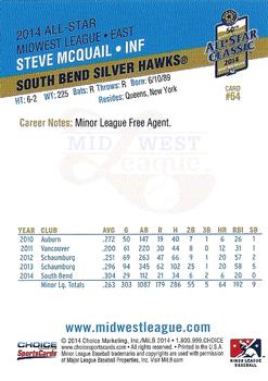 2014 Choice Midwest League All-Star #64 Steve McQuail Back