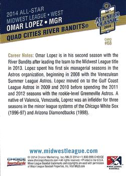 2014 Choice Midwest League All-Star #68 Omar Lopez Back