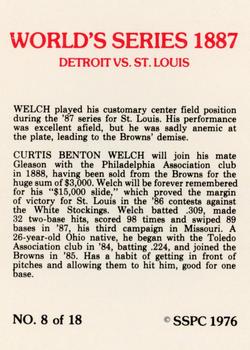 1976 SSPC 1887 World Series #8 Curt Welch Back