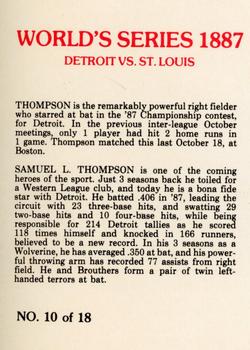 1976 SSPC 1887 World Series #10 Sam Thompson Back
