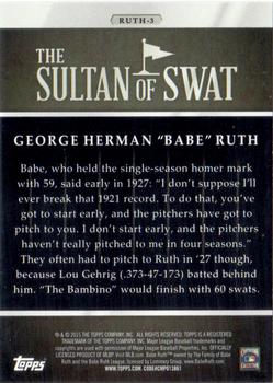 2015 Topps - The Sultan of Swat #RUTH-3 Babe Ruth Back