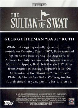 2015 Topps - The Sultan of Swat #RUTH-7 Babe Ruth Back