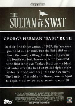 2015 Topps - The Sultan of Swat #RUTH-2 Babe Ruth Back