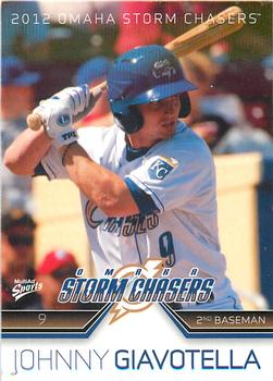2012 MultiAd Omaha Storm Chasers #1 Johnny Giavotella Front