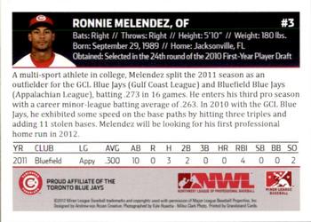 2012 Grandstand Vancouver Canadians #NNO Ronnie Melendez Back