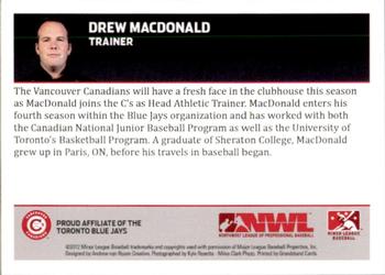 2012 Grandstand Vancouver Canadians #NNO Drew MacDonald Back