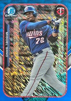 2015 Bowman - The Farm's Finest Minis Blue Shimmer Refractor #FFM-MS Miguel Sano Front