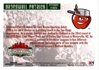 2010 Grandstand Midwest League All-Star Game Eastern Division #NNO Bronswell Patrick Back