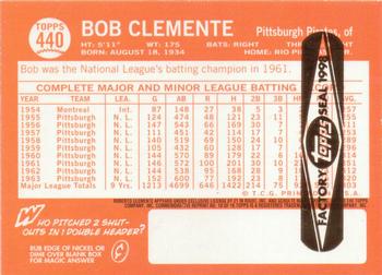 1998 Topps - Roberto Clemente Commemorative Reprints Factory Sealed #10 Bob Clemente Back