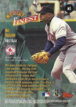1998 Topps - Mystery Finest Bordered Refractors #M5 Mo Vaughn Back