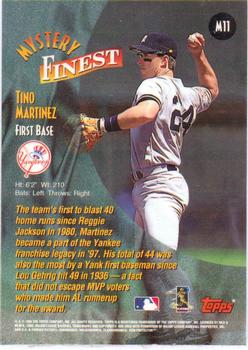 1998 Topps - Mystery Finest Borderless #M11 Tino Martinez Back