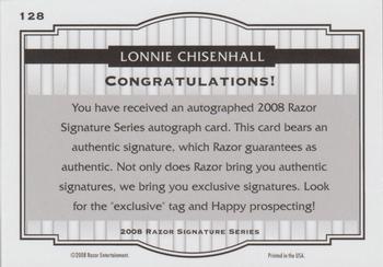 2008 Razor Signature Series - Black #128 Lonnie Chisenhall Back
