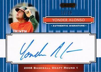 2008 Razor Signature Series - Blue #107 Yonder Alonso Front