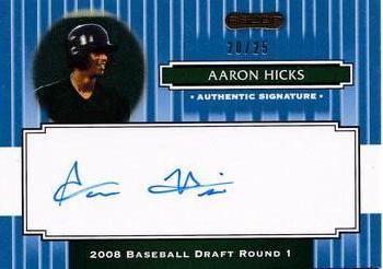 2008 Razor Signature Series - Blue #114 Aaron Hicks Front