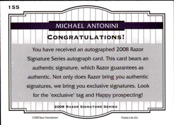2008 Razor Signature Series - Double Black #155 Michael Antonini Back