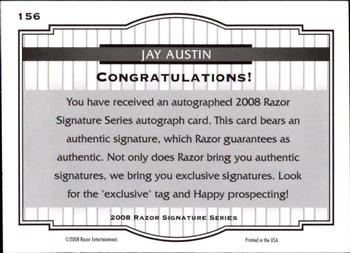 2008 Razor Signature Series - Double Black #156 Jay Austin Back