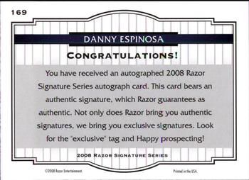 2008 Razor Signature Series - Double Black #169 Danny Espinosa Back