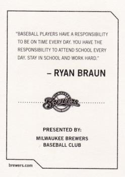 2009 Milwaukee Brewers Police #NNO Ryan Braun Back
