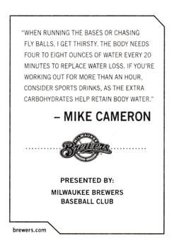 2009 Milwaukee Brewers Police #NNO Mike Cameron Back