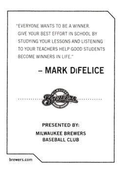 2009 Milwaukee Brewers Police #NNO Mark DiFelice Back