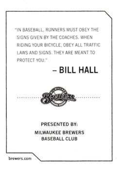 2009 Milwaukee Brewers Police #NNO Bill Hall Back