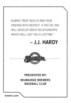 2009 Milwaukee Brewers Police #NNO J.J. Hardy Back