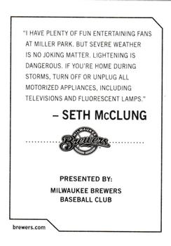 2009 Milwaukee Brewers Police #NNO Seth McClung Back