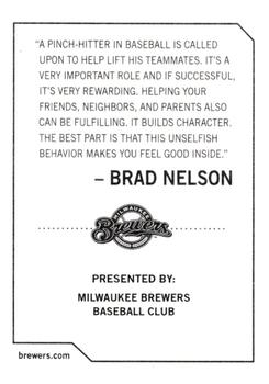 2009 Milwaukee Brewers Police #NNO Brad Nelson Back
