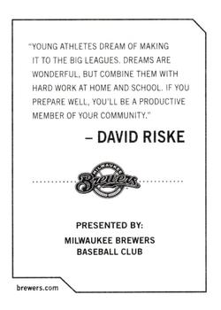 2009 Milwaukee Brewers Police #NNO David Riske Back