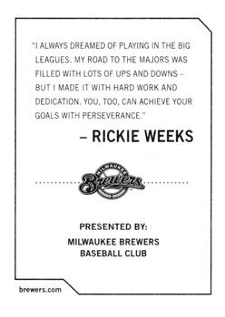 2009 Milwaukee Brewers Police #NNO Rickie Weeks Back