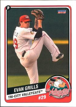 2013 Choice Tri-City ValleyCats #16 Evan Grills Front