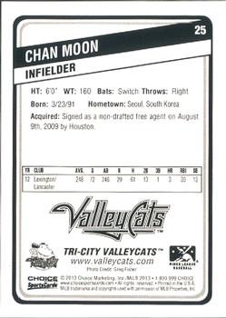 2013 Choice Tri-City ValleyCats #25 Chan Moon Back