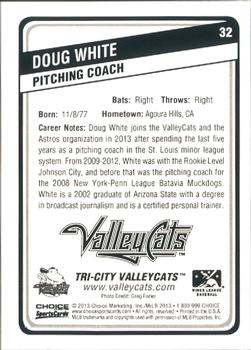 2013 Choice Tri-City ValleyCats #32 Doug White Back