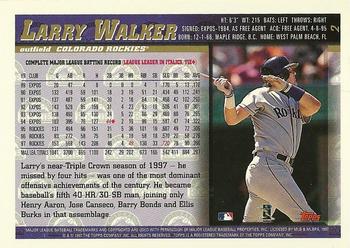 1998 Topps - Minted in Cooperstown #2 Larry Walker Back