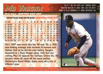 1998 Topps - Minted in Cooperstown #14 Mo Vaughn Back