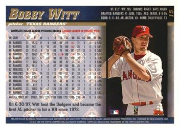 1998 Topps - Minted in Cooperstown #15 Bobby Witt Back