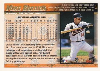 1998 Topps - Minted in Cooperstown #18 Mike Bordick Back