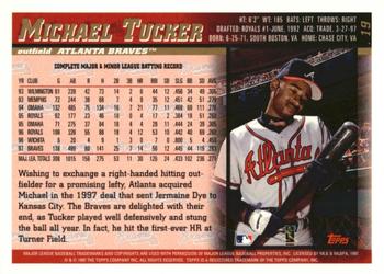 1998 Topps - Minted in Cooperstown #19 Michael Tucker Back