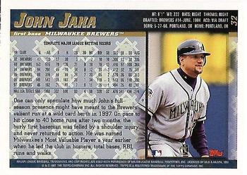 1998 Topps - Minted in Cooperstown #32 John Jaha Back