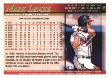 1998 Topps - Minted in Cooperstown #36 Mark Lemke Back