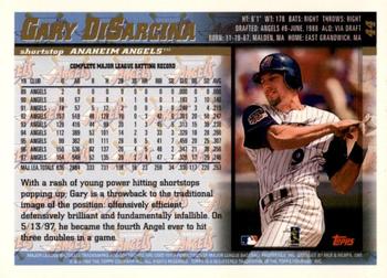 1998 Topps - Minted in Cooperstown #44 Gary DiSarcina Back