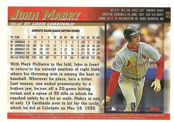1998 Topps - Minted in Cooperstown #56 John Mabry Back